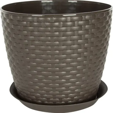 Кашпо Idea Ротанг ø21 h18.1 см v4.7 л пластик коричневый