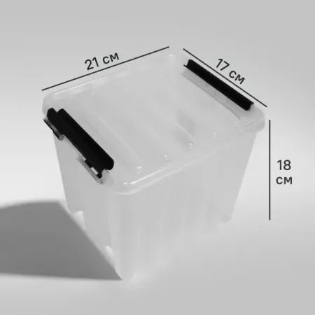 Контейнер Rox Box 21x17x18 см 4.5 л пластик с крышкой цвет прозрачный