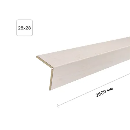 Угол универсальный 28x28x2600 мм цвет ясень белый