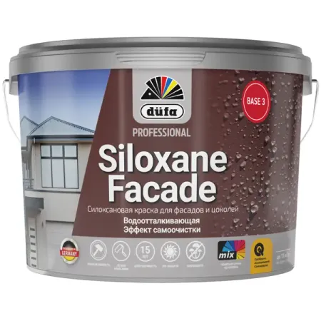 Краска фасадная Dufa Siloxane матовая прозрачная база 3 2.5 л