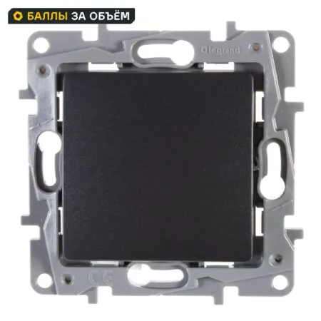 Выключатель проходной 1 клавиша Legrand Etika 10А 250В безвинтовые зажимы антрацит