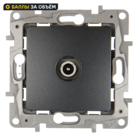 Розетка телевизионная Legrand Etika оконечная цвет антрацит настенная розетка wallpad с usb деревянная панель