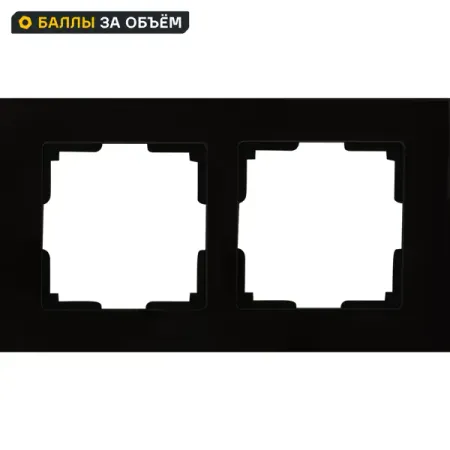 Рамка для розеток и выключателей Werkel Favorit 2 поста стекло цвет чёрный рамка для розеток и выключателей werkel w0032743 3 поста айвори