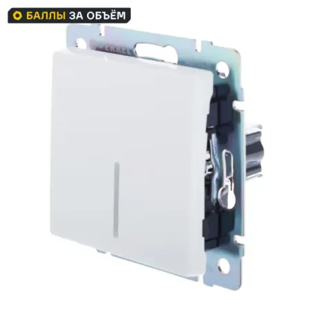 Выключатель встраиваемый Werkel 1 клавиша с подсветкой цвет белый moes zigbee умный выключатель света