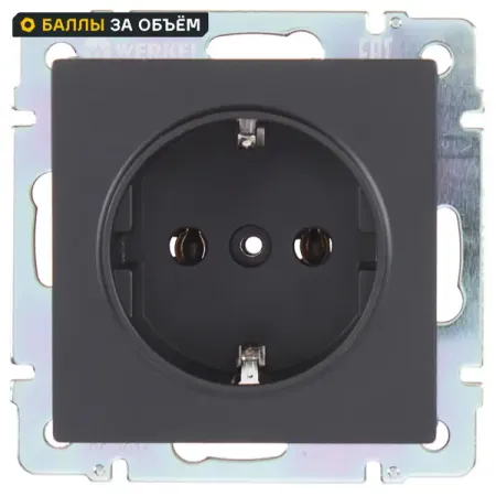 Розетка встраиваемая Werkel с заземлением цвет чёрный разъем датчика m8 3 4 контакта