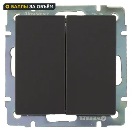 Выключатель встраиваемый Werkel 2 клавиши цвет черный предохранители постоянного тока xiongisolar xgpv 10 1000в для солнечных систем