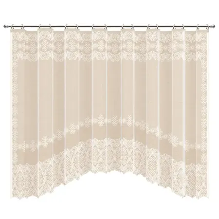 Занавеска для кухни на ленте Кружевница 285x165 см полиэстер цвет ванильный