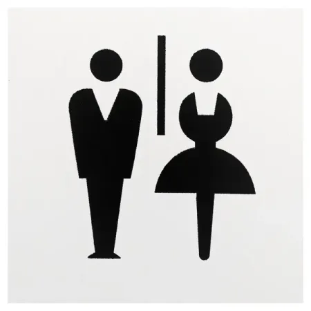 Знак дверной «М/Ж» Larvij самоклеящийся цвет серебро