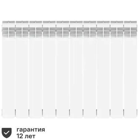 Радиатор секционный Equation Aluminium 500/90 10 секций боковое подключение алюминий белый