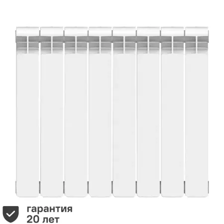 Радиатор секционный Equation Bimetal 500/100 8 секций боковое подключение биметалл белый