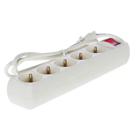 Удлинитель бытовой Skybeam 5 розеток с заземлением 3x1 мм 1.5 м 3500 Вт цвет бежевый выход есть