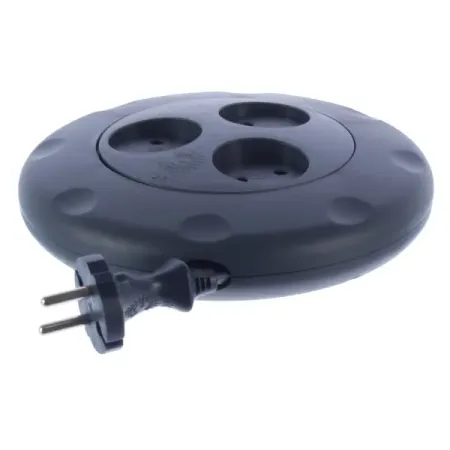 Удлинитель силовой без заземления 3 розетки 3 м 2200 Вт выключатель цвет чёрный