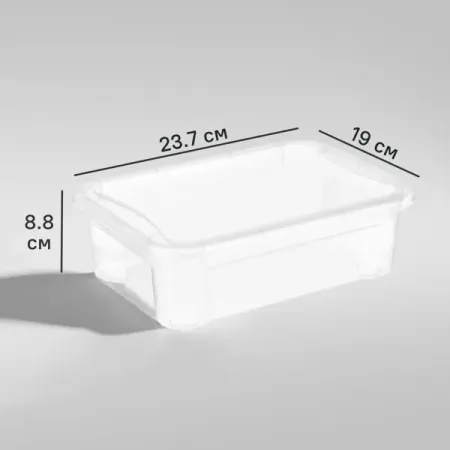 Ящик Кристалл 27.3x8.8x19 см 2.8 л пластик с крышкой цвет прозрачный кристалл аметист runyangshi