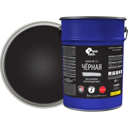 Эмаль Простокраска ПФ-115 полуматовая цвет чёрный 5 кг даниэль шрайбер время потерь