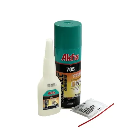 Суперклей - набор для экспресс склеивания Akfix 705 65 гр + 200 мл клей моментальный organide 709 гель 3 гр арт 24459