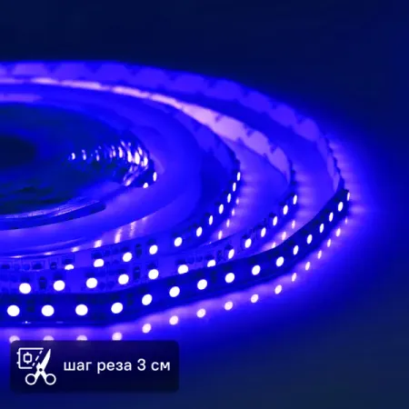 Светодиодная лента для контурной подсветки Apeyron SMD3528 12В 8 мм 3м 9.6 Вт/м 120диод/м 624 лм/м синий свет hegehe светодиодная лента cob 220в