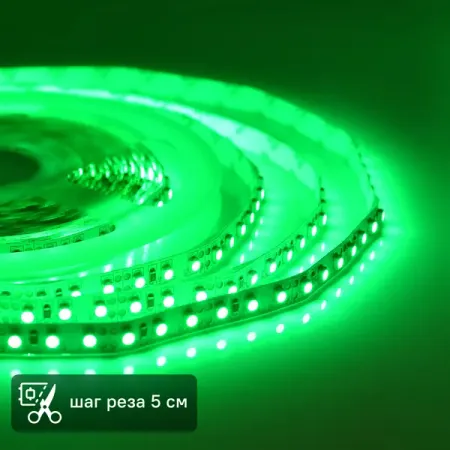 Светодиодная лента для контурной подсветки Apeyron SMD3528 12В 8 мм 3м 9.6 Вт/м 120диод/м 624 лм/м зеленый свет hegehe светодиодная лента cob 220в