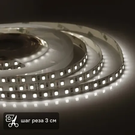 Светодиодная лента для контурной подсветки Apeyron SMD3528 12В 10 мм 3м 9.6 Вт/м 120диод/м 624 лм/м 3000 К теплый свет фитолампа qnbdg 3000 вт