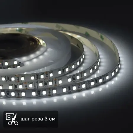 Светодиодная лента для контурной подсветки Apeyron SMD3528 12В 10мм 2м 9.6Вт/м 120диод/м 223лм/м 6500К холодный свет ocona светодиодная лента cob cct 2700k 6500k