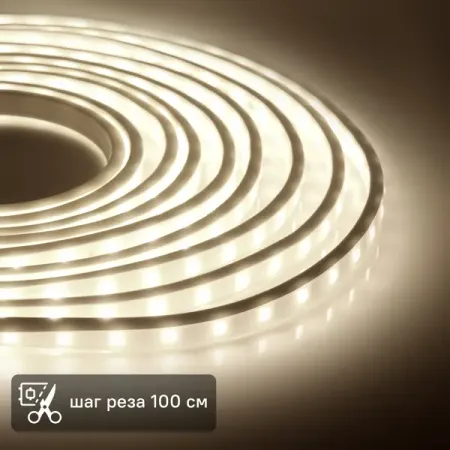 Комплект светодиодной ленты Apeyron SMD2835 220В 10 мм 5м 6 Вт/м 60диод/м 600 лм/м IP65 3000 К теплый белый свет фитолампа qnbdg 3000 вт