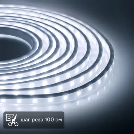 Комплект светодиодной ленты Apeyron SMD2835 220В 10 мм 5м 6 Вт/м 60диод/м 600 лм/м IP65 6500 К холодный белый свет регулятор света ysrsai wz5 для светодиодной ленты