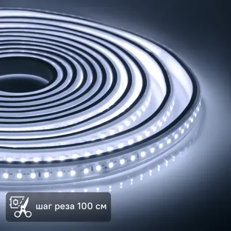 Комплект светодиодной ленты Apeyron SMD2835 220В 10 мм 5м 12 Вт/м 120диод/м 1200 лм/м IP65 6500 К холодный белый свет трансформатор освещения lincoiah s 1200 xx 1200 вт