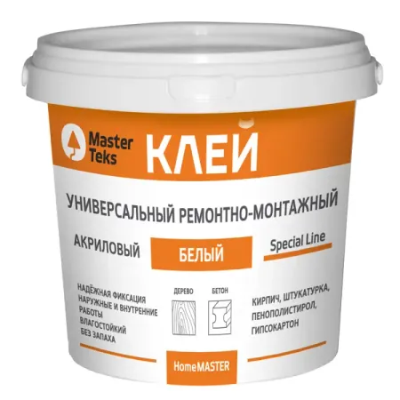 Клей акриловый MasterTeks ремонтно-монтажный белый 1.7 кг