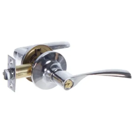 Ручка дверная на розетке Avers 8023-01 с ключом и фиксатором хром дверная занавеска жаккардовая хлопковая