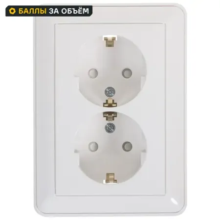 Розетка двойная встраиваемая Systeme Electric W59 с заземлением со шторками цвет белый 5 шт лот usb разъёмы locheuk тип a 4 контактные для пайки