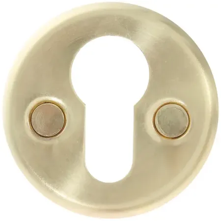 Накладка дверная для финских дверей Фабрика замков под цилиндр Е 002 алюминий цвет матовое золото 2 шт.