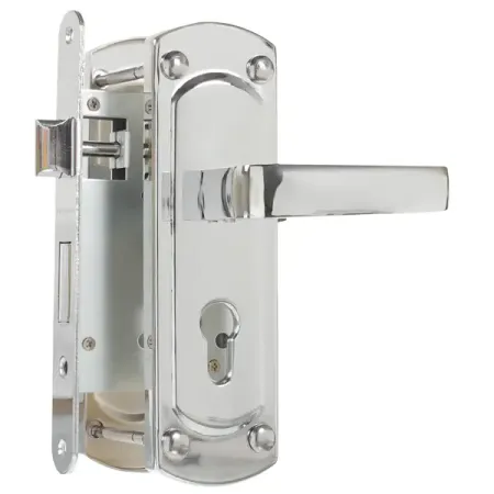 Замок врезной с дверными ручками на планке Palladium 460-25 глянцевый хром центральные сверла xcan hss 1 0 6 0 мм