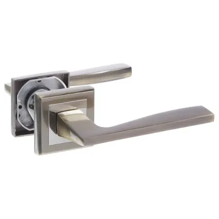 Ручка дверная на розетке Фабрика замков A 201 алюминий гальваническое покрытие цвет античная бронза