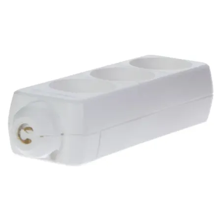 Колодка для удлинителя Защита Про 3 розетки без заземления 2200 Вт цвет белый