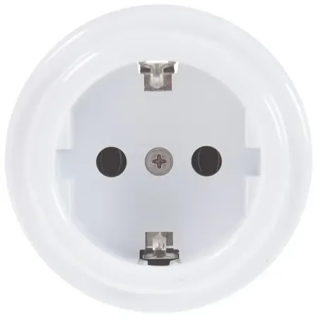 Розетка накладная Electraline Bironi Ретро с заземлением цвет белый