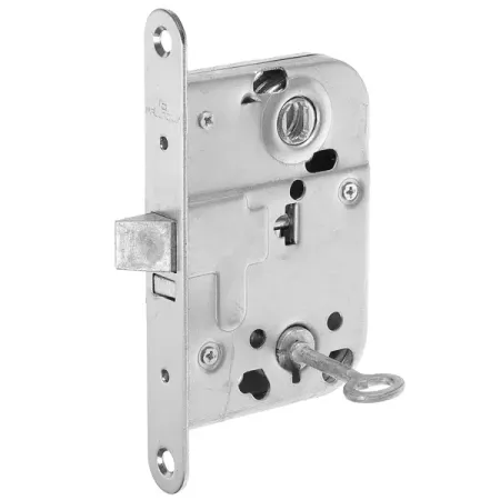 Замок врезной для финских дверей Фабрика замков под ключ L 004 цвет матовый хром