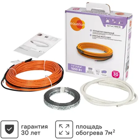 Нагревательный кабель для теплого пола Equation 69.5 м 1050 Вт