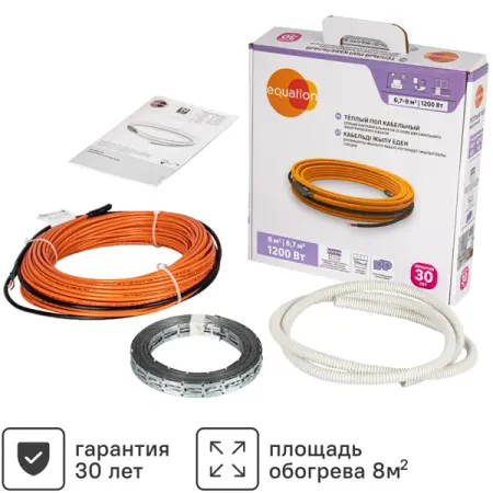 Нагревательный кабель для теплого пола Equation 67.5 м 1200 Вт