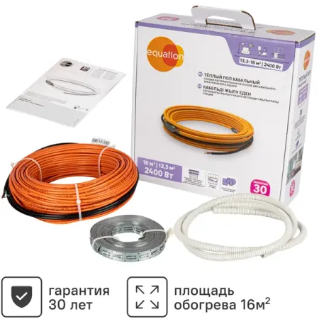 Нагревательный кабель для теплого пола Equation 133 м 2400 Вт