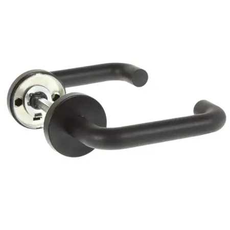 Ручки дверные на розетке DH-0219 огнеупорные цвет чёрный ручки для шкафов naierdi бронзовые 5 шт