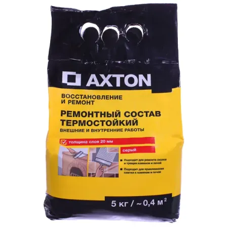 Ремонтный состав термостойкий Axton 5 кг состав ремонтный для печей bitumast 1 5 кг арт 4607952907867