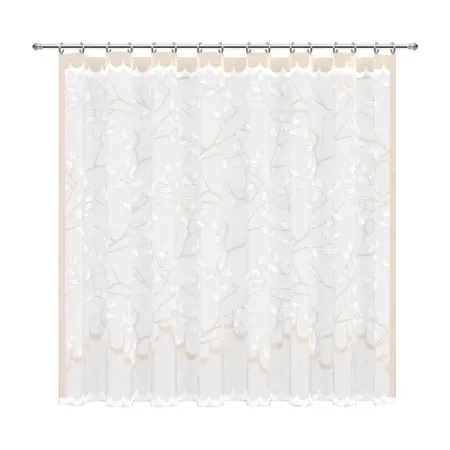 Занавеска для кухни на ленте Веточки 250x160 см полиэстер цвет бежевый шифоновая занавеска glsue белая