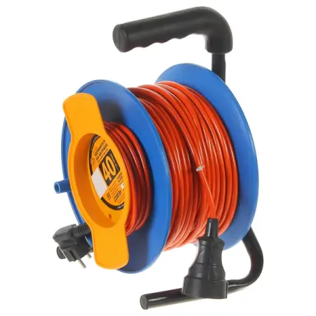 Удлинитель на катушке садовый 1 розетка с заземлением 3x1 мм 40 м цвет оранжевый/синий мини фонарик оранжевый abs акрил usb rechargeable