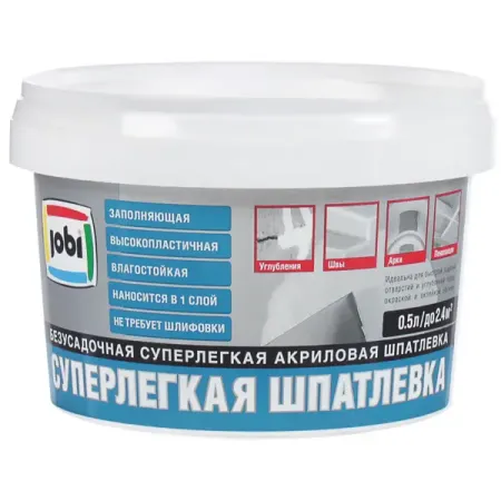 Шпатлёвка суперлёгкая Jobi 0.5 л