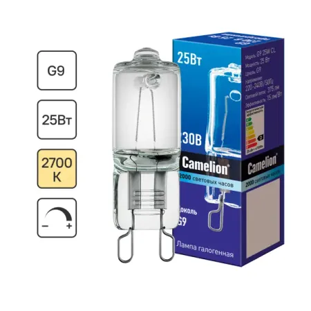 Лампа галогенная Camelion CL G9 25 Вт электроды inno e27 для ifs 15 ifs 10 view 1 view3 view5 view7 v7 view8 view6l view 6s 12r m5 m7 устройство для термического сращивания