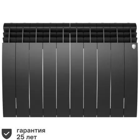 Радиатор секционный Royal Thermo Biliner 500/87 10 секций боковое подключение биметалл черный