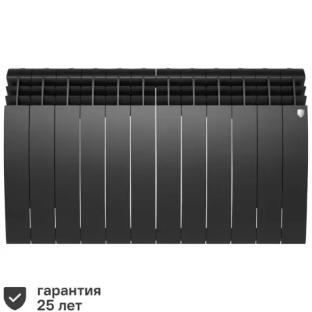 Радиатор секционный Royal Thermo Biliner 500/87 12 секций боковое подключение биметалл черный
