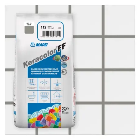 Затирка цементная Mapei Keracolor FF 112 цвет серый 2 кг алмазная мозаика классическая с подрамником с полным заполнением серый маяк 17 х 22 см