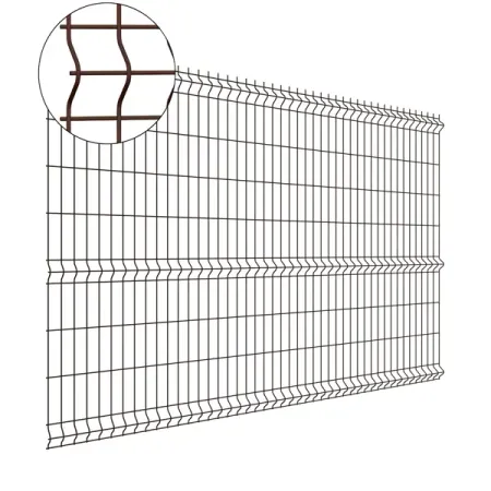 3D панель для забора Grand Line Light 2.5x1.73 м оцинкованный RAL 8017 коричневый