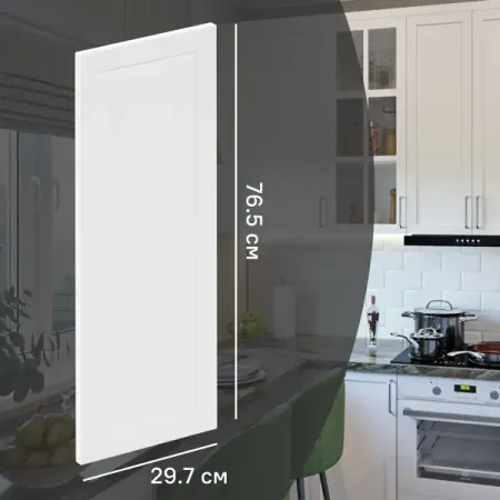 Фасад для кухонного шкафа Ньюпорт 29.7x76.5 см Delinia ID МДФ цвет белый фасад витрина кухонного шкафа ньюпорт 39 7x76 5 см delinia id мдф топо