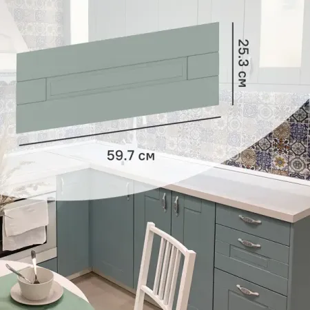 Фасад кухонного шкафа Томари 59.7x25.3 DELINIA ID см МДФ цвет голубой